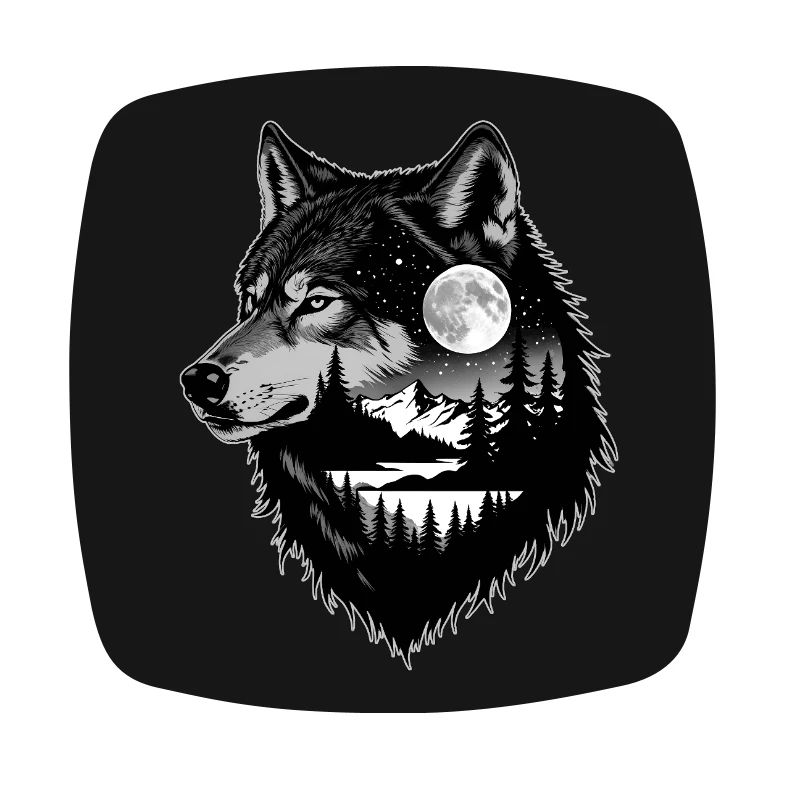 Black Wolf Wolf Portrait. Wolf design