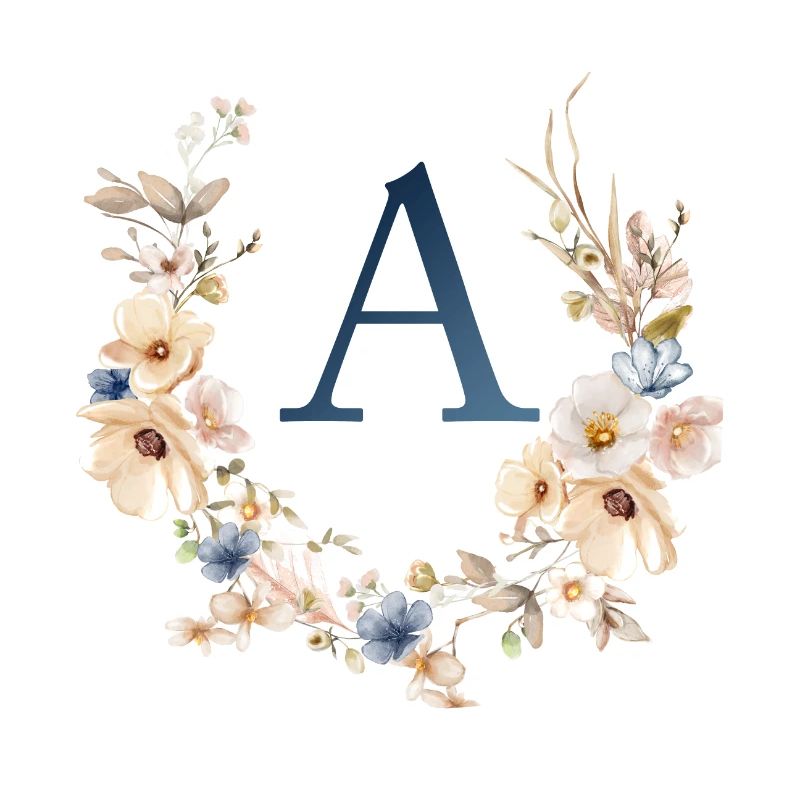 Un monogramme, Floral, Boho