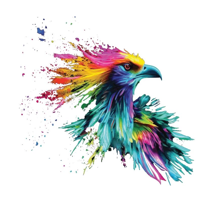 Vogel Farbige bunte Farb Spritzer