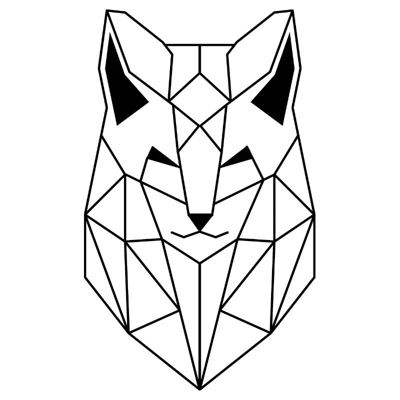 Polygonal Wolf schwarze Version