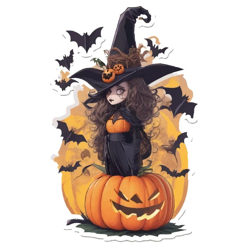 Helloween Pumpkin Witch