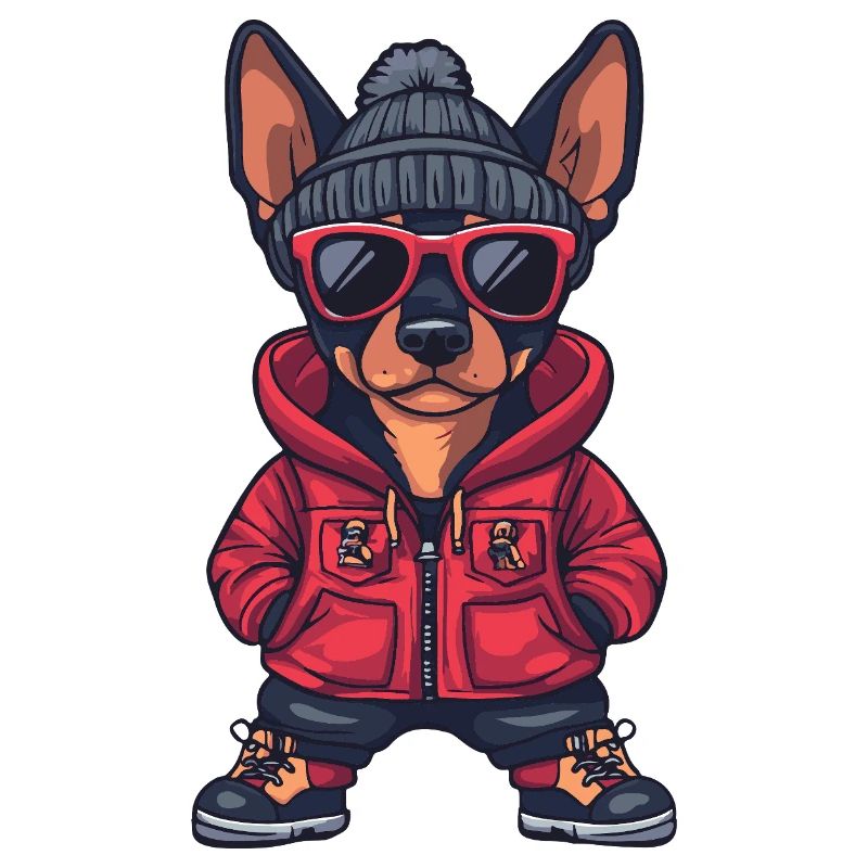 Dobermann Hund Cool Comic