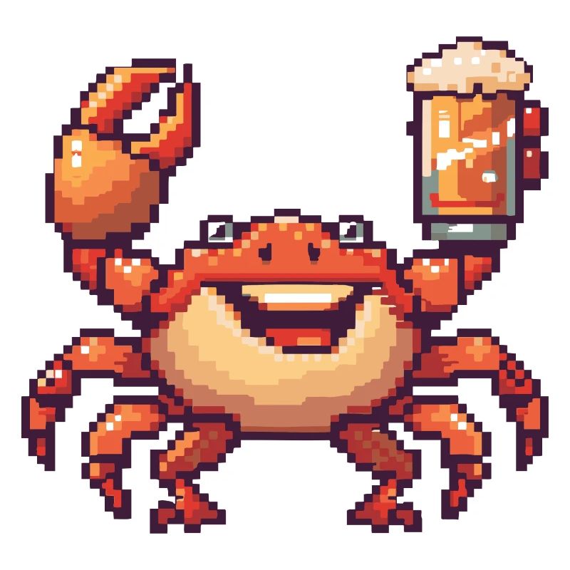 Crab Crab Beer Pixel