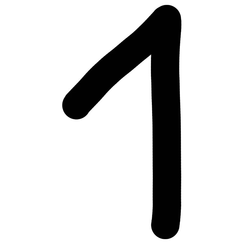 1 Nummer eins Zahl schwarz Geburtstag
