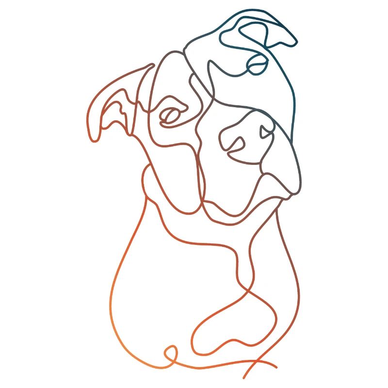 COLOR LINEAR MINIMALIST PITBULL
