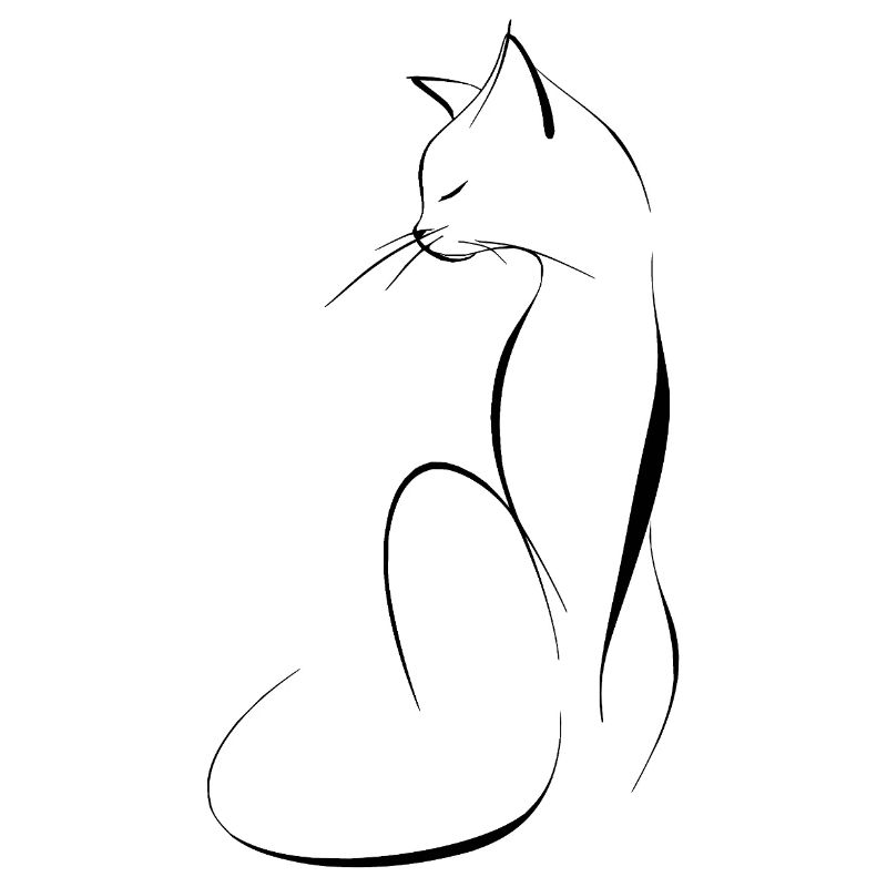 Dessin au trait élégant de chat