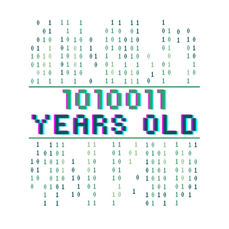 83e anniversaire 83 ans Code binaire Informatique