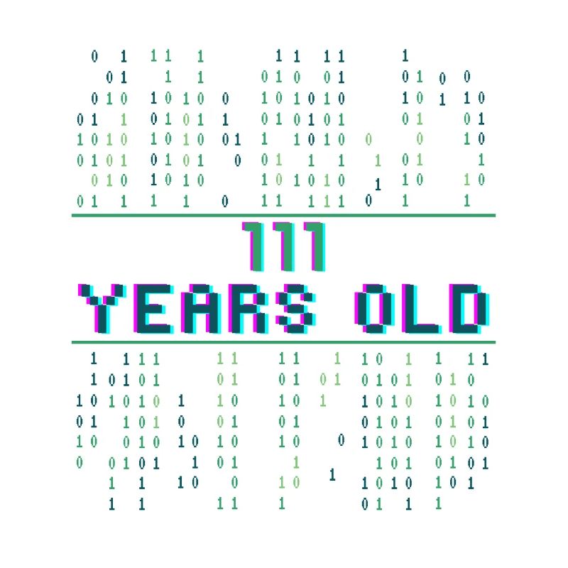 7e anniversaire 7 ans Informatique de code binaire