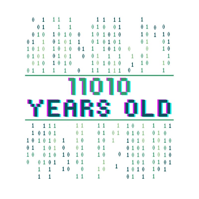 26ème anniversaire 26 ans Code binaire Informatique