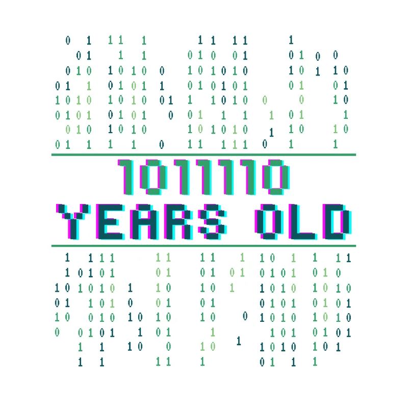94e anniversaire 94 ans Code binaire Informatique