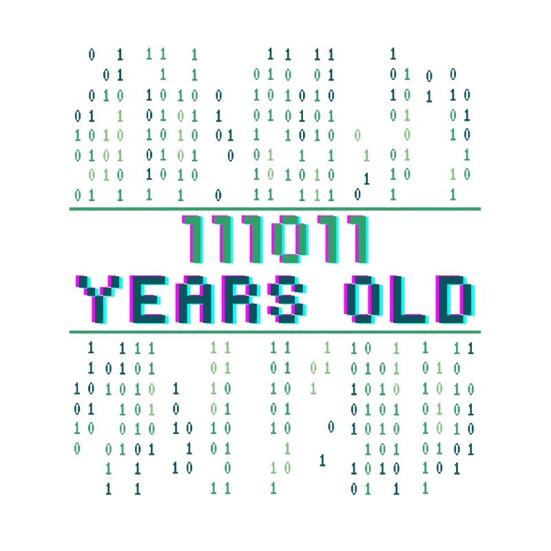 59th Birthday 59 years old Binary Code Computer Science