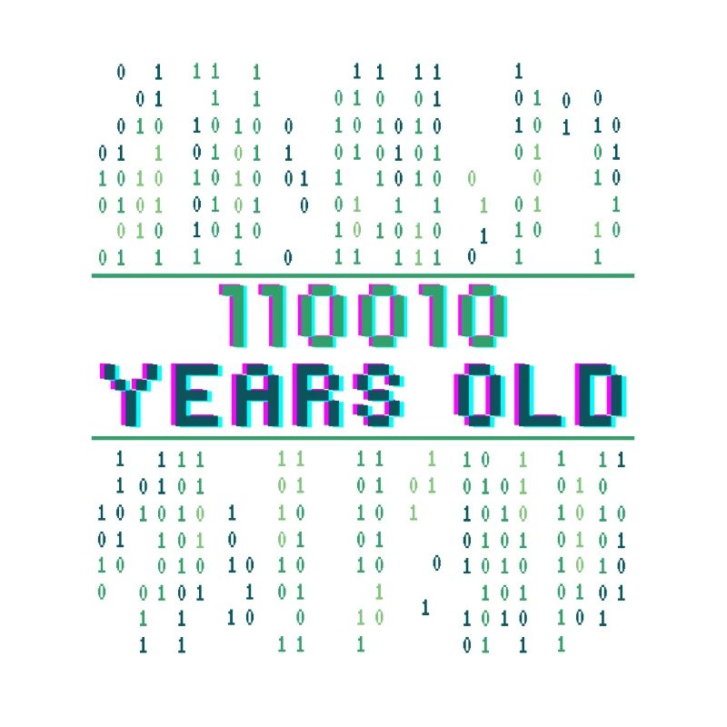 50th birthday 50 years old binary code computer science