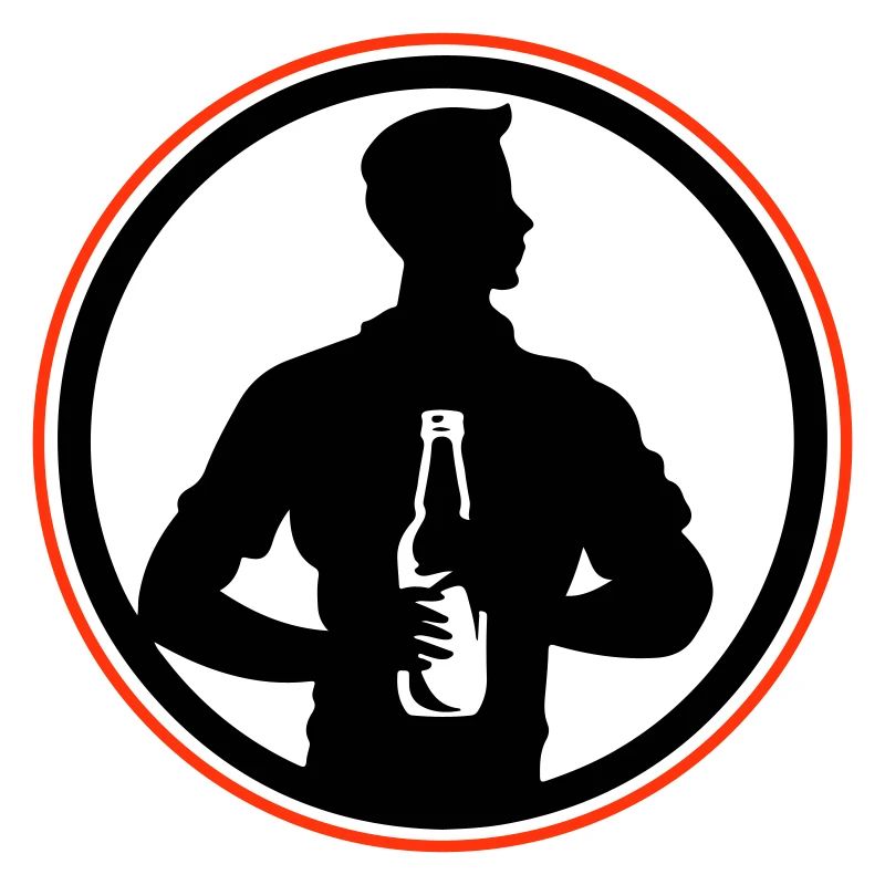 Bottle of Beer Drinking Silhouette