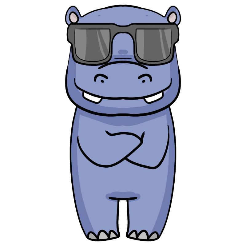 cooles Nilpferd mit Sonnenbrille