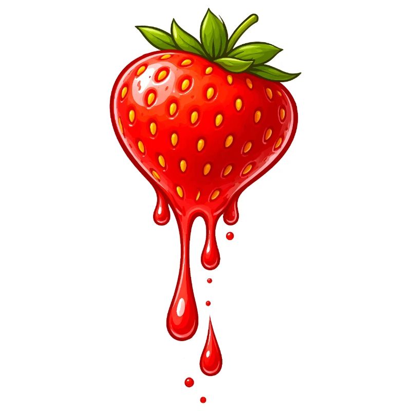 Erdbeere mit Tropfen Illustration
