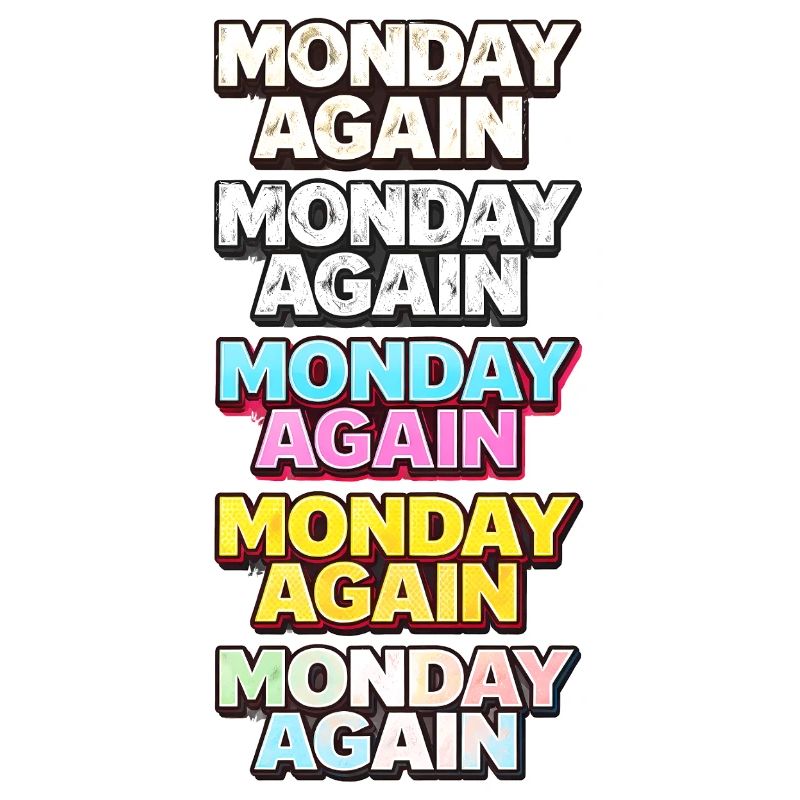 Monday Again Typographie couleur