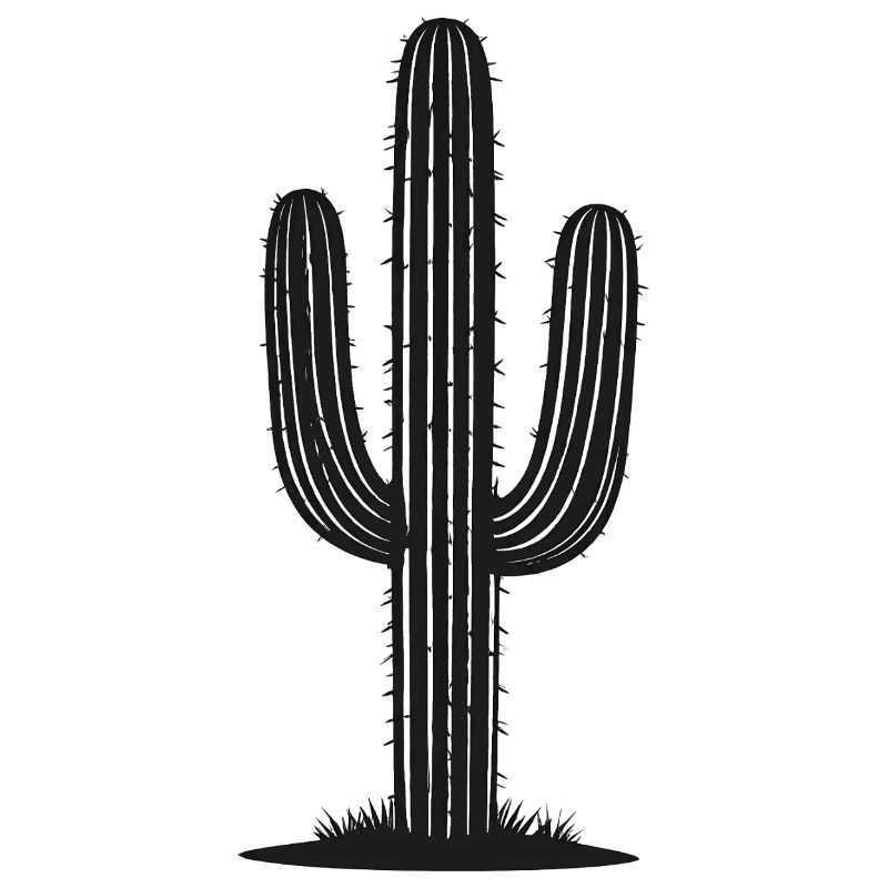 Schwarzer Kaktus Silhouette