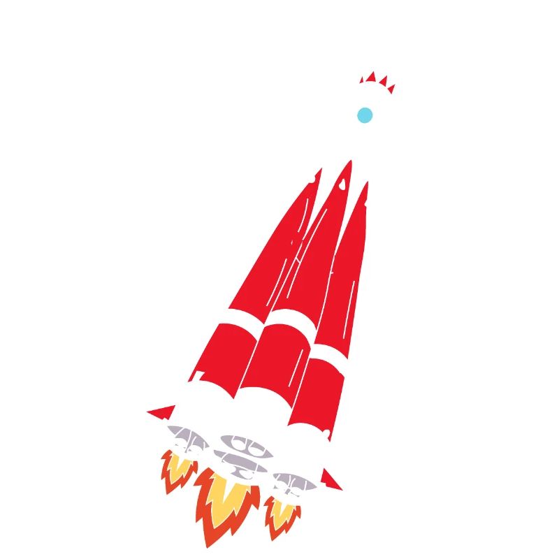 Rocket with thrust - hand-painted