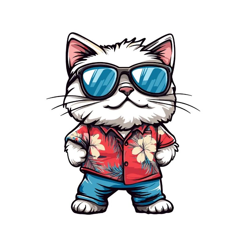 Katze Comic Cool Sommer