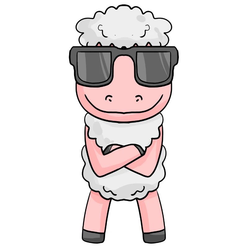 cool sheep with sunglasses
