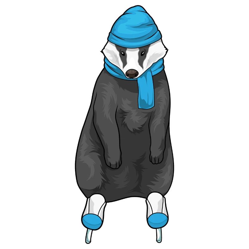 Dachs Eislaufen Schlittschuhe