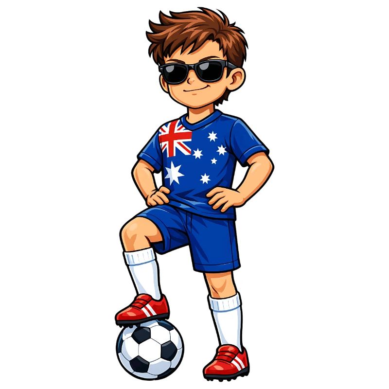 Soccer Boy Fan d’Australie Drapeau australien