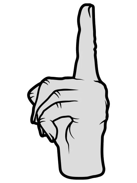 Finger points up
