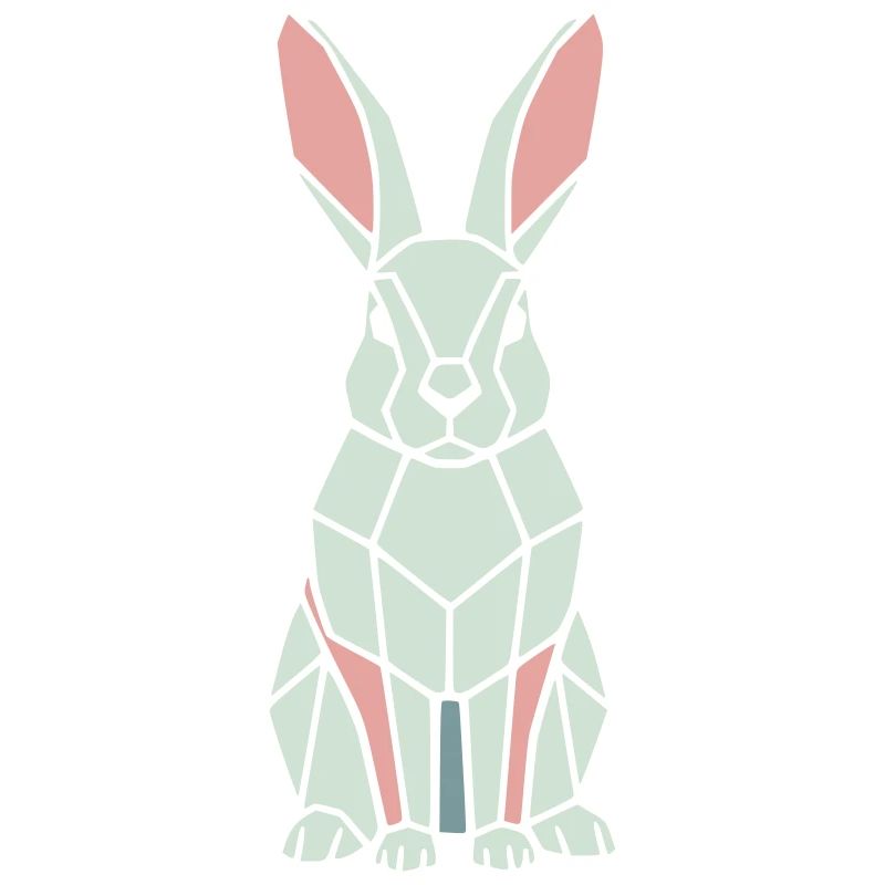 Geometrischer Hase Low Poly Modern