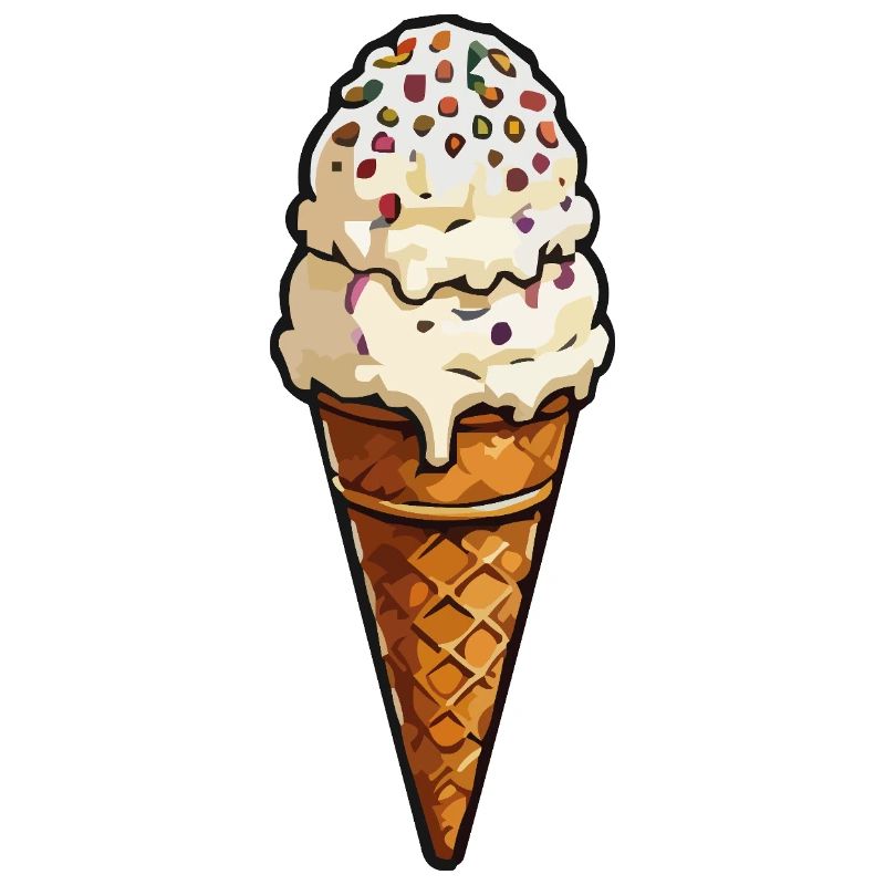 Doppel-Eiscreme mit Streuseln
