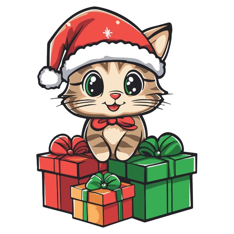 Cadeaux de bande dessinée de Noël pour chats
