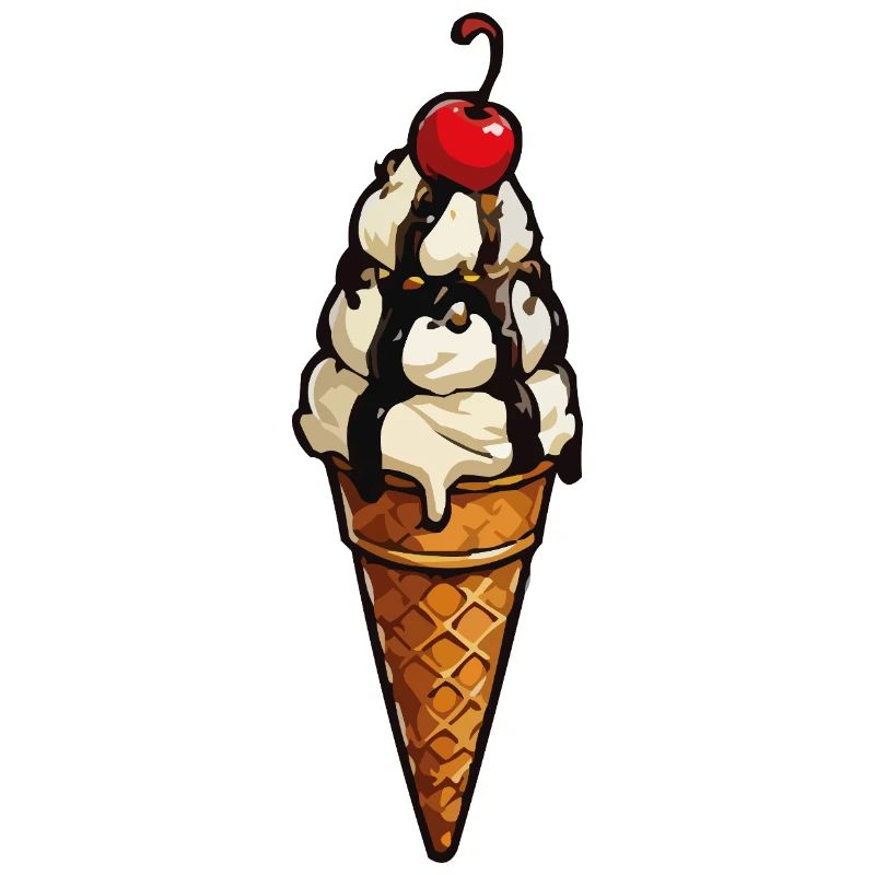 Schmelzende Eiscreme Krone im Waffel