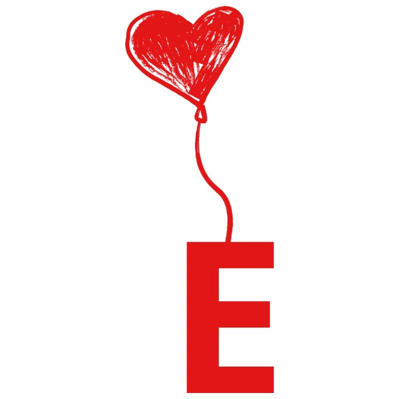 Letter e heart