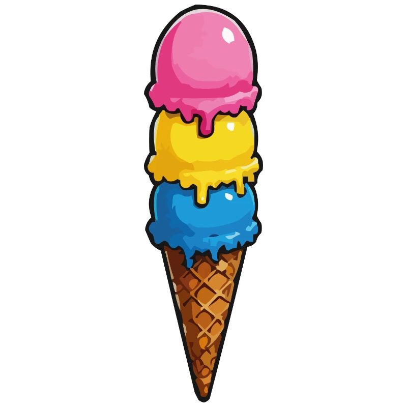 Dreifarbene Eiscreme Pyramide