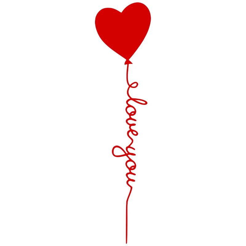 Heart Balloon with Love Script