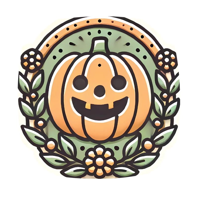 Vintage Halloween citrouille couronne badge