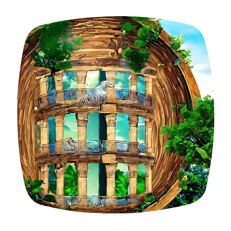 Abstract columns in natural surroundings