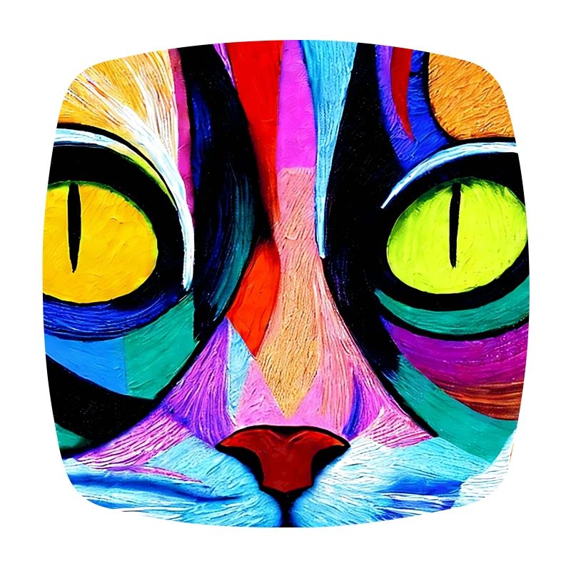 Chat coloré en gros plan, abstrait