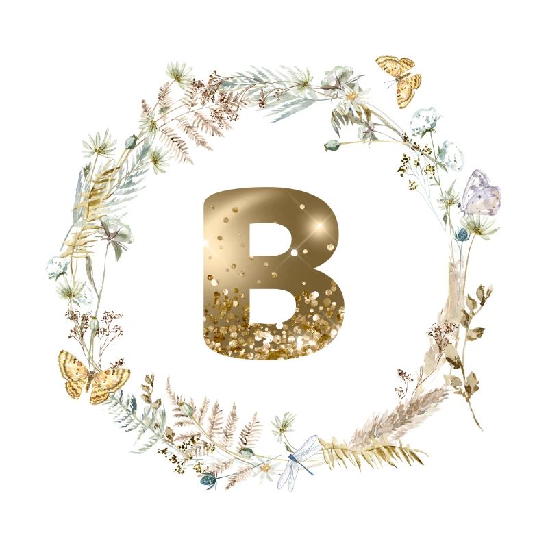 B Monogramm Glitter Boho Kranz
