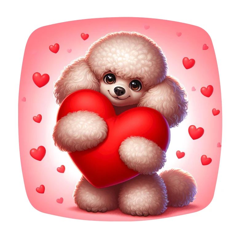Pudel Valentinstag