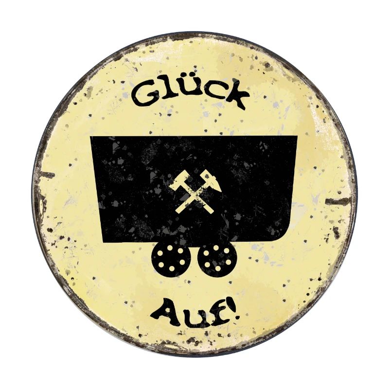 Lore on antique shield Glück Auf