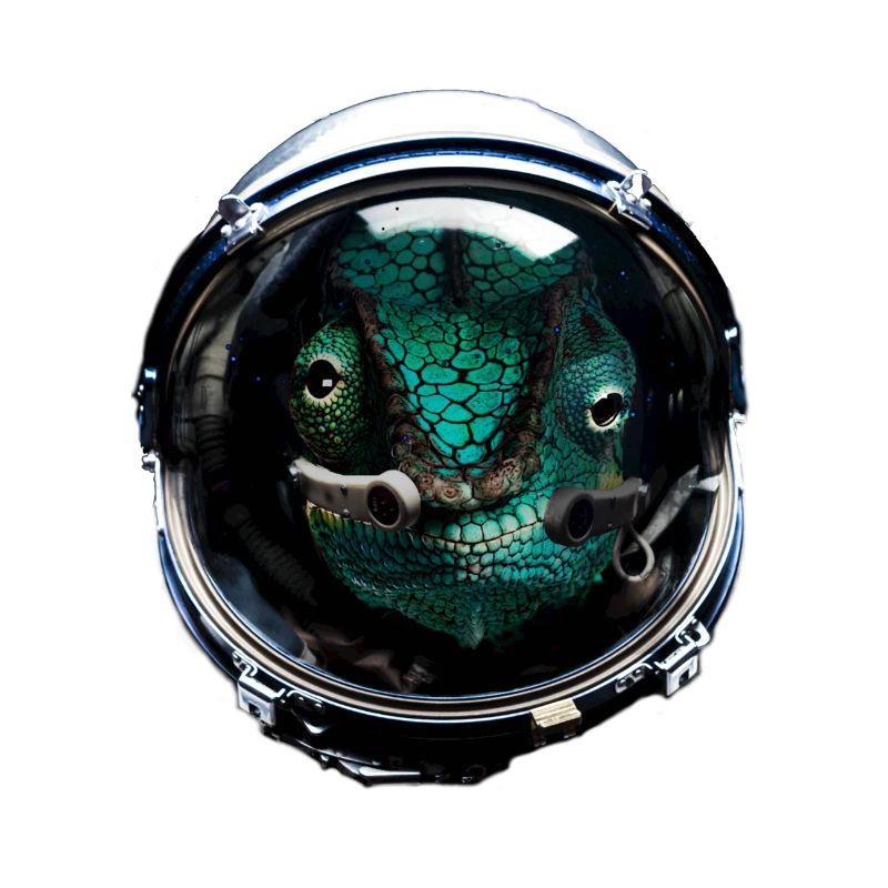 Astronaut Chameleon Reptile Keeper Outer Space