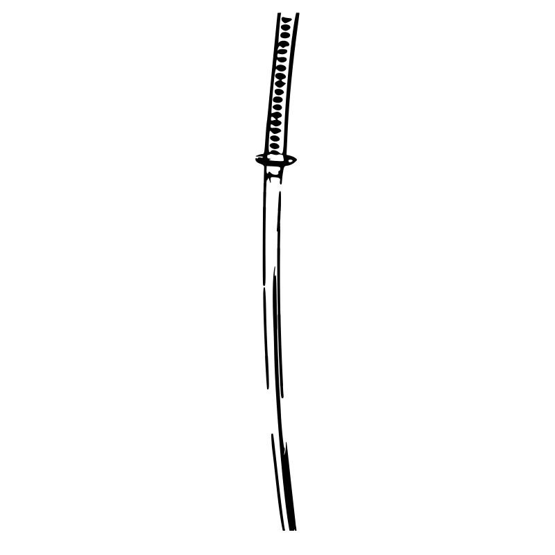 Samurai Japan Katana Ninja Sword retro vector