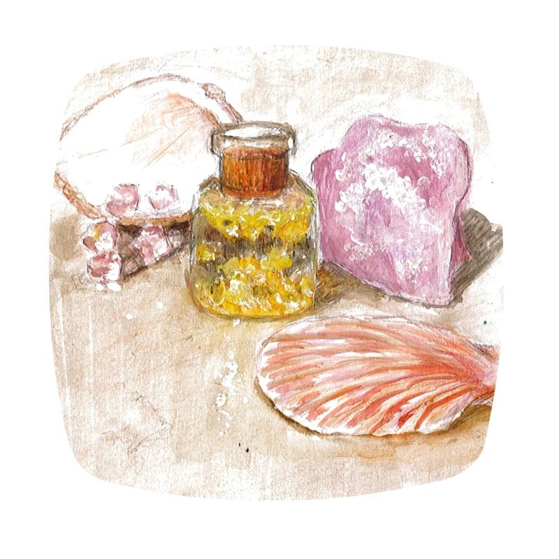 Gold leaf and shells