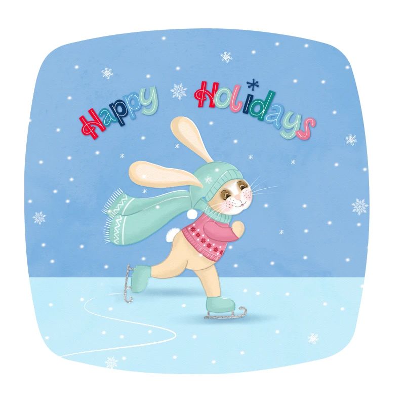 Rabbit skating: Happy winter time