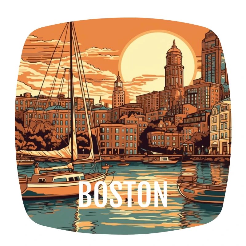 Boston at sunset