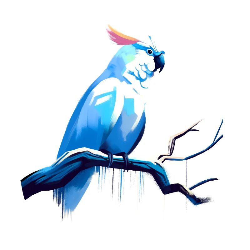 Cacatua su un ramo