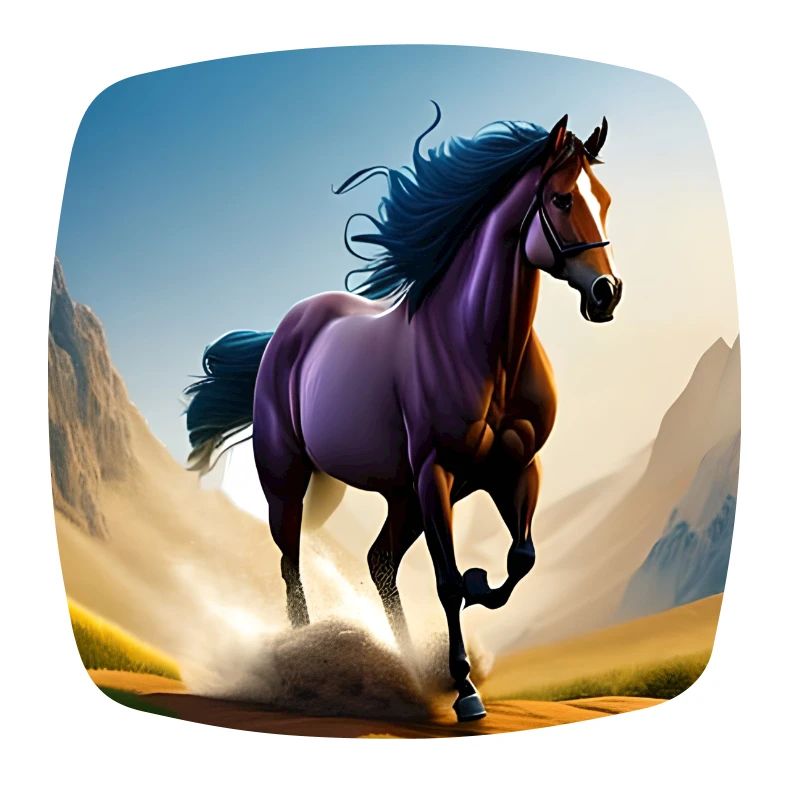 Galloping horse in sand