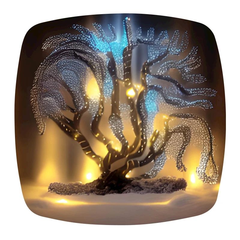 old tree with lights