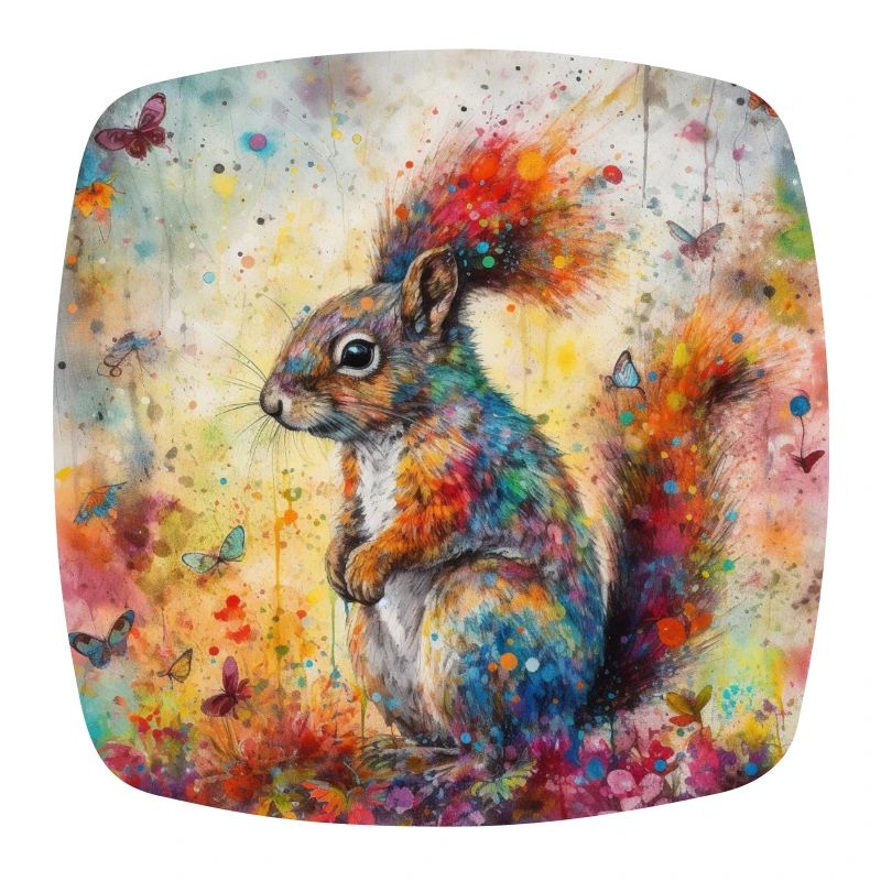 Modern & Colourful Squirrel Wall Art by Bodhi