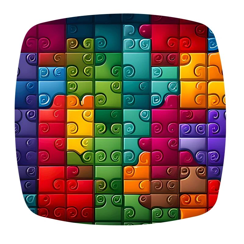 Buntes Regenbogen-Puzzle-Muster